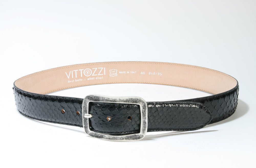 640 Vittozzi Belt Python Black