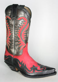 6480 Sendra Cowboy Boots Barbados Negro N. Rojo