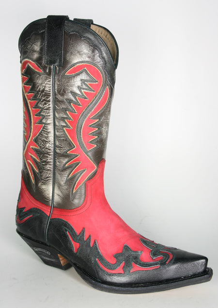 6480 Sendra Cowboystiefel Barbados Negro N. Rojo