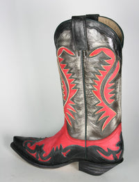 6480 Sendra Cowboy Boots Barbados Negro N. Rojo