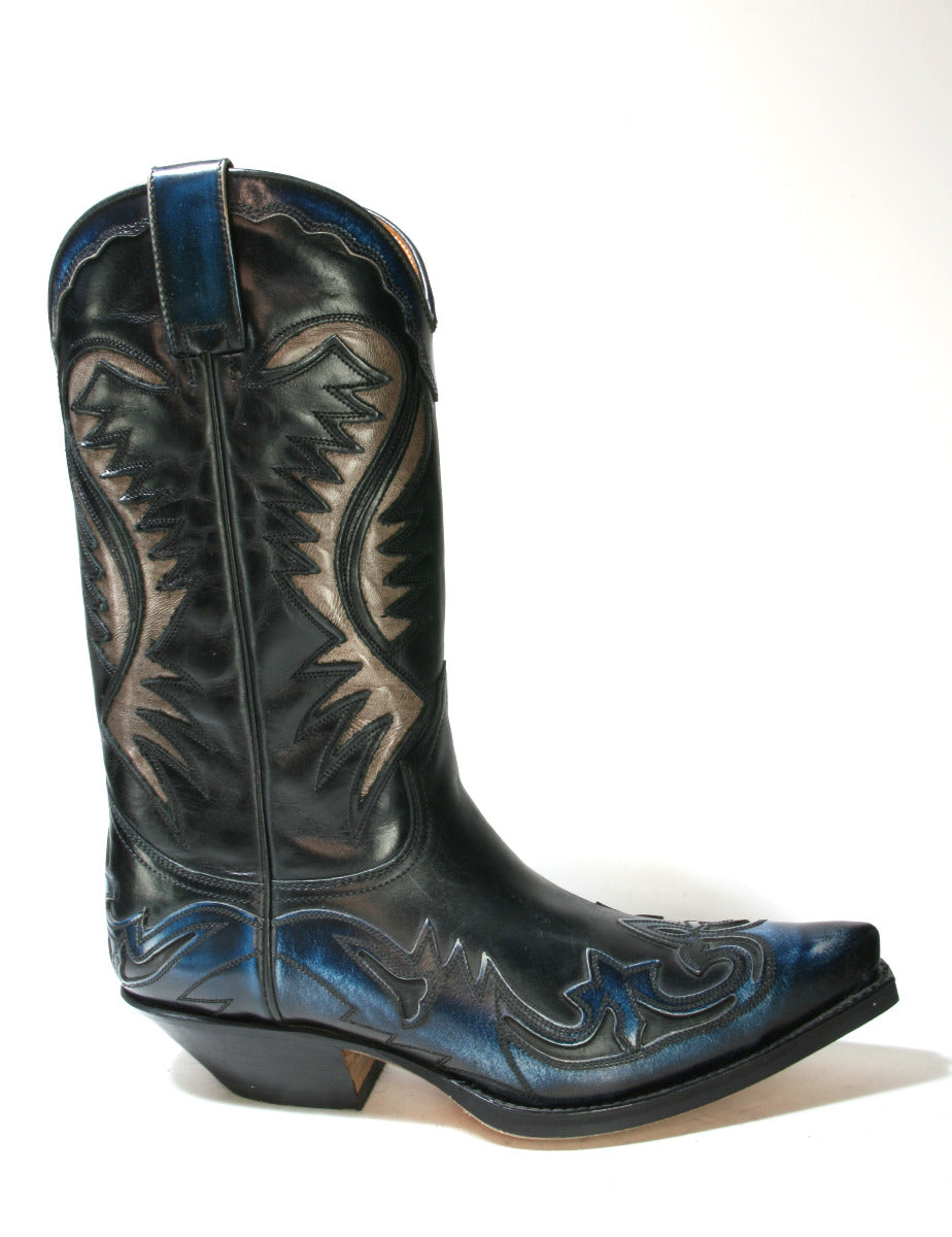 18246 Sendra Boots Cowboystiefel Denver Azul Hurr. Marfil
