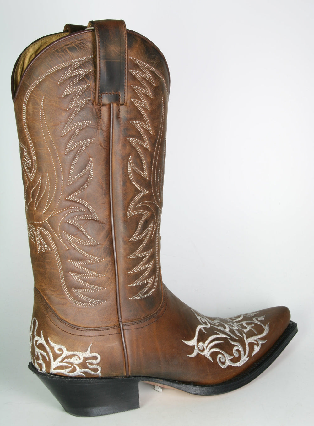 6754 Sendra Cowboystiefel braun Stickung
