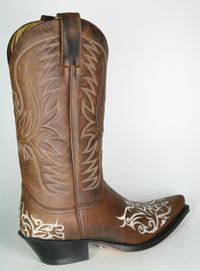 6754 Sendra Cowboystiefel braun Stickung