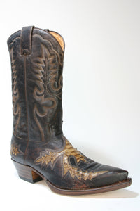6821 Sendra Cowboy Boots Barbados Python Brown