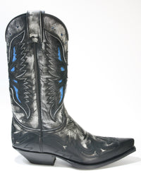 6885 Sendra Boots Cowboystiefel Negra Flora Blanco