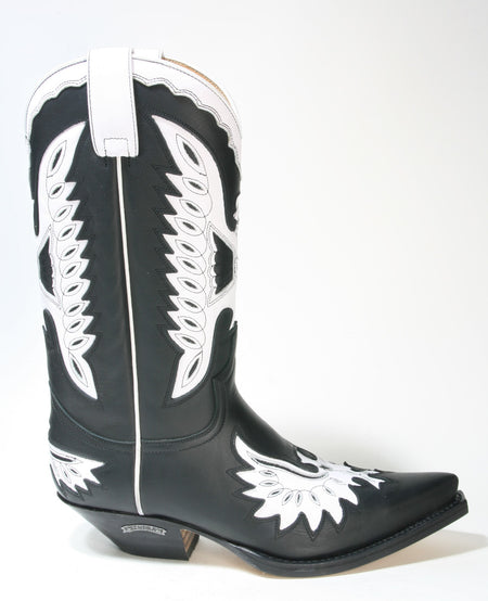6990 Sendra Boots Cowboystiefel Negro Blanco