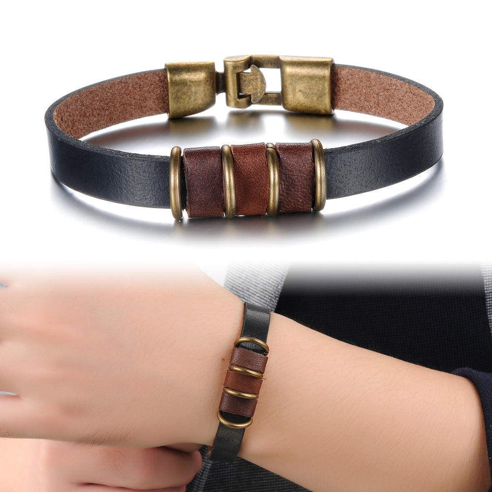 LB138 Leather Strap Black Brown