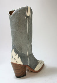 7003 Sancho cowboy boots Python Blanco Pelo Grey