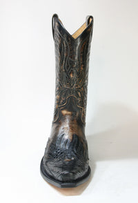 7013 Sendra Cowboy Boots Python Negro Denver Canela