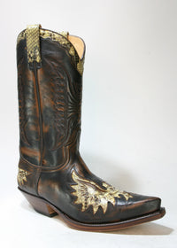 7106 Sendra Cowboy Boots Natural Antic Jacinto Python