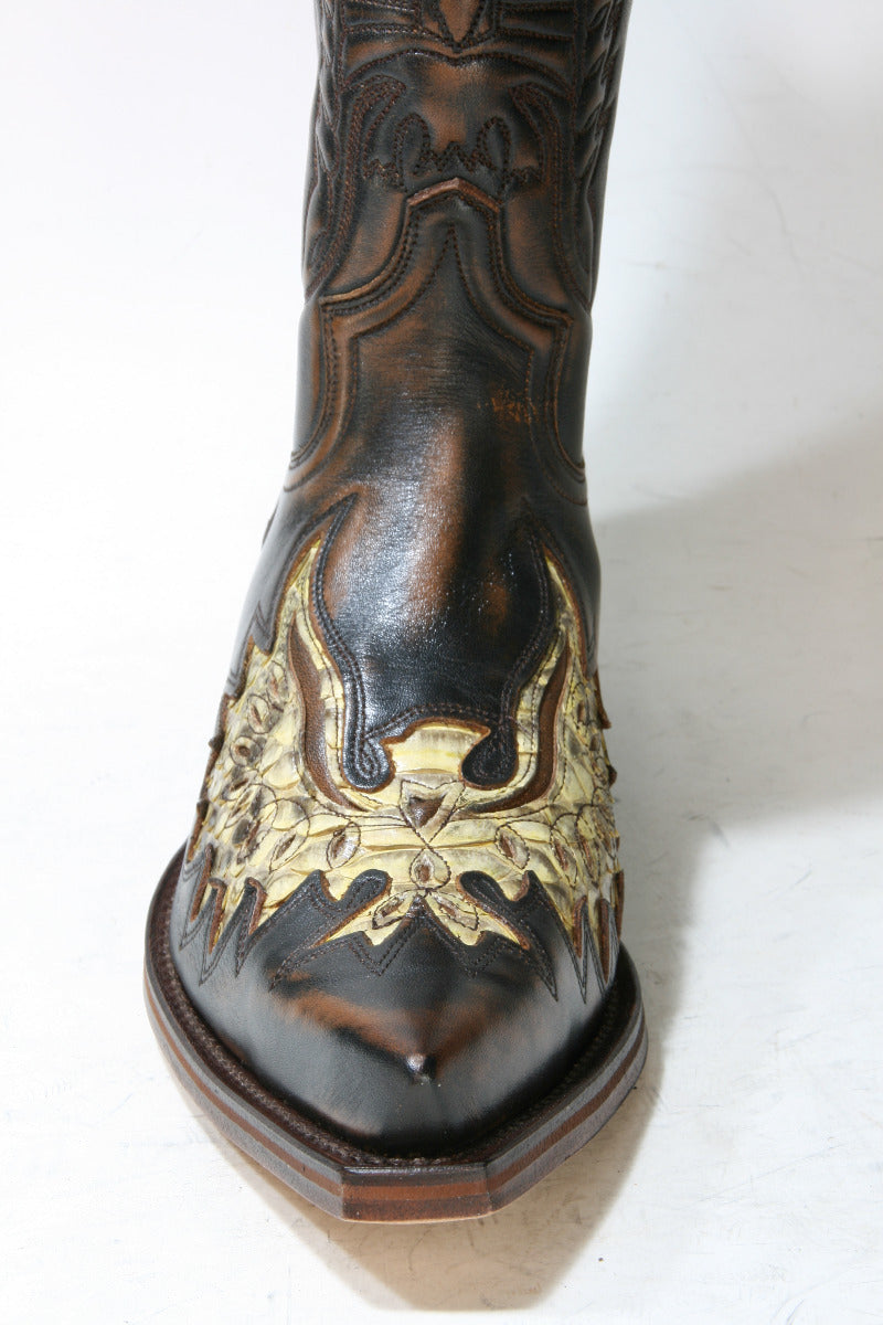 7106 Sendra Cowboy Boots Natural Antic Jacinto Python