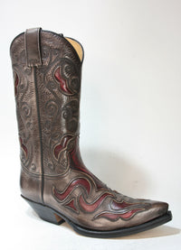 7428 Sendra Cowboystiefel Denver Marfil Rojo