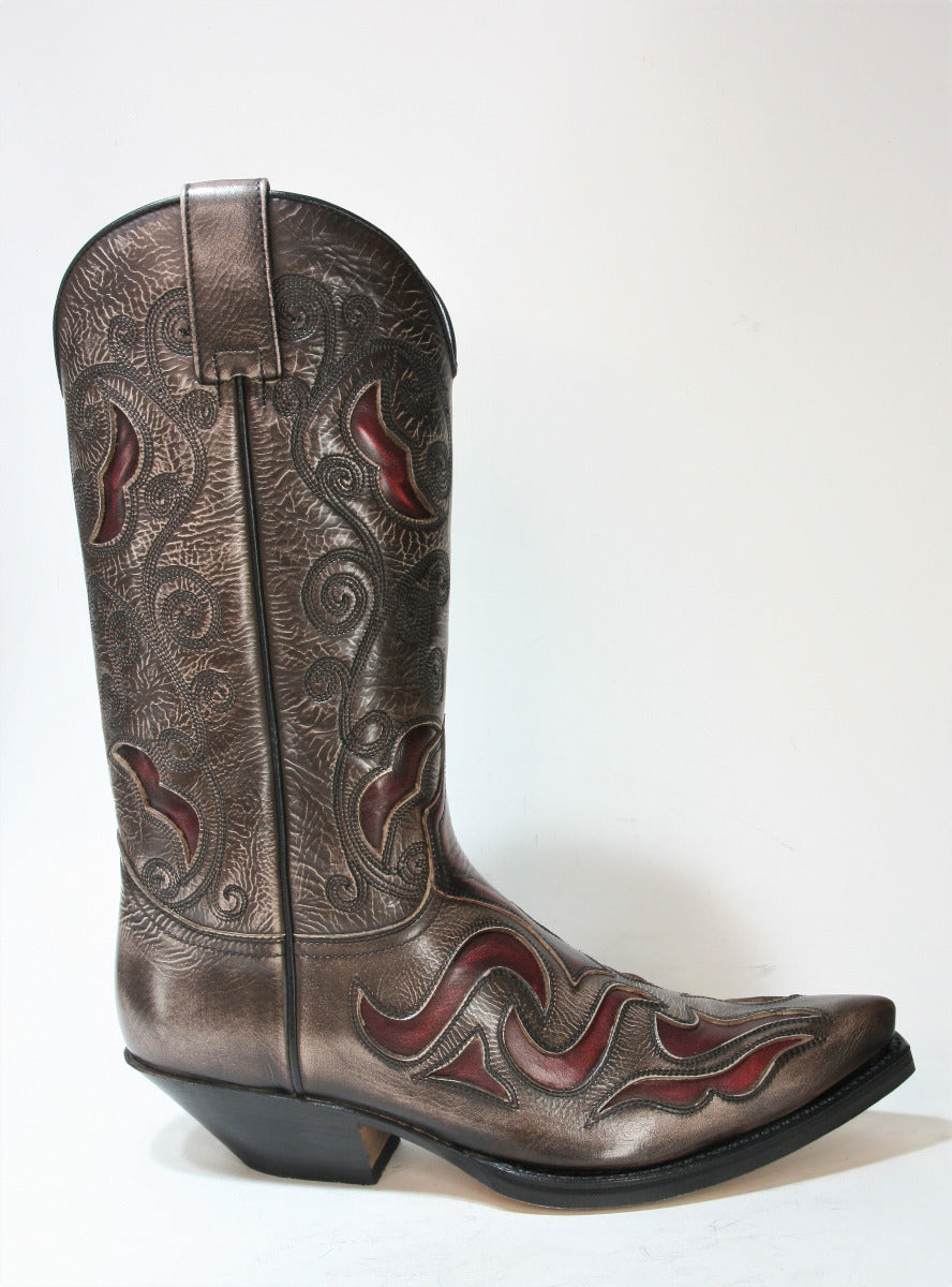 7428 Sendra Cowboystiefel Denver Marfil Rojo