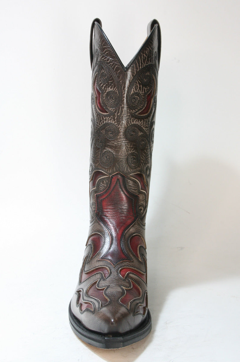 7428 Sendra Cowboystiefel Denver Marfil Rojo