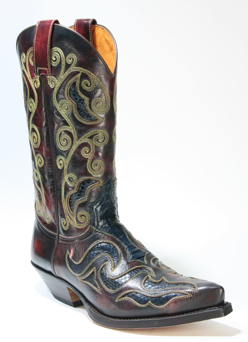 7428 Sendra Cowboy Boots Denver Rojo Python Navy