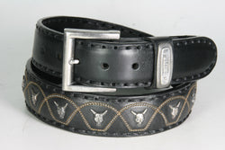 7472 Sendra Gürtel Negro Stierköpfe