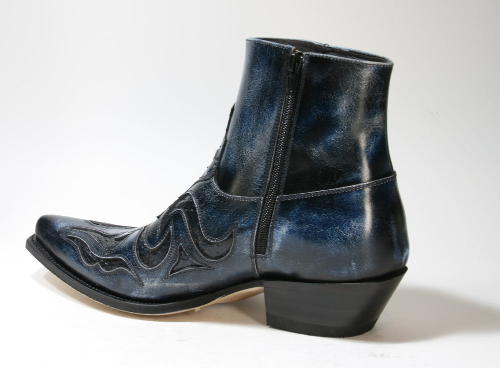 7482 Sendra ankle boots JAVI Denver Azul Dark Dirty Python