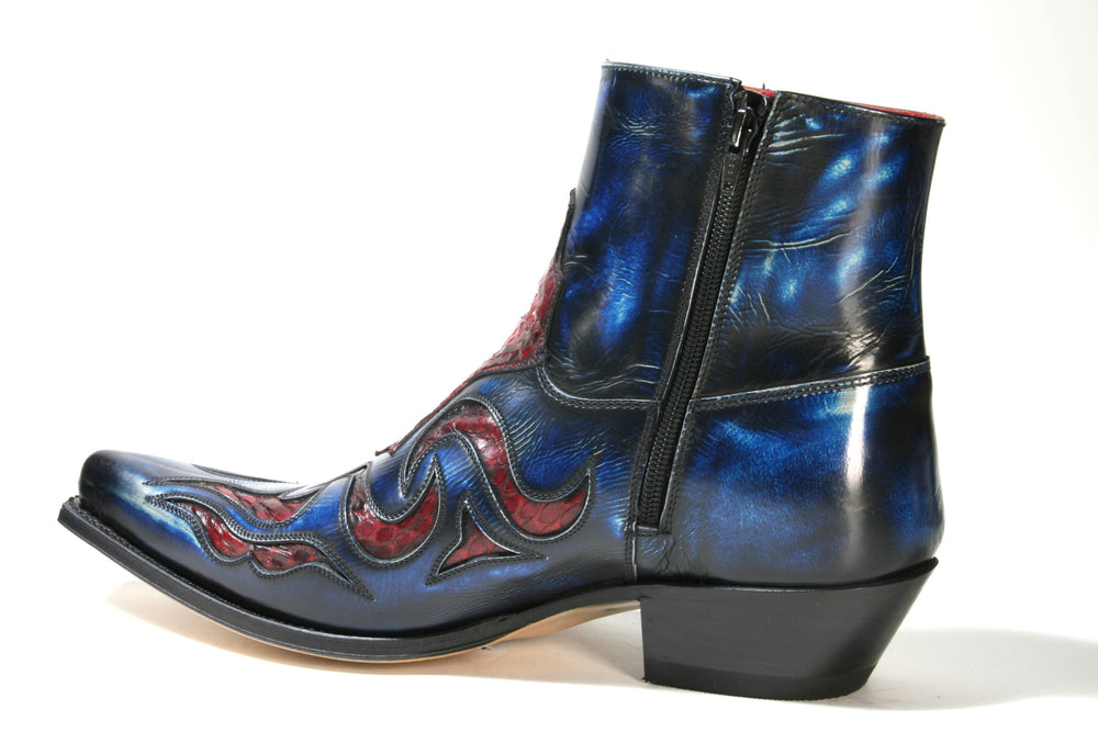 7482 Sendra Boots JAVI Denver Azul Python Rojo 2