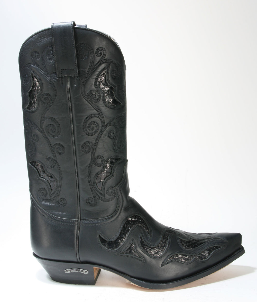 7490 Sendra Cowboy Boots Negro Python Negro