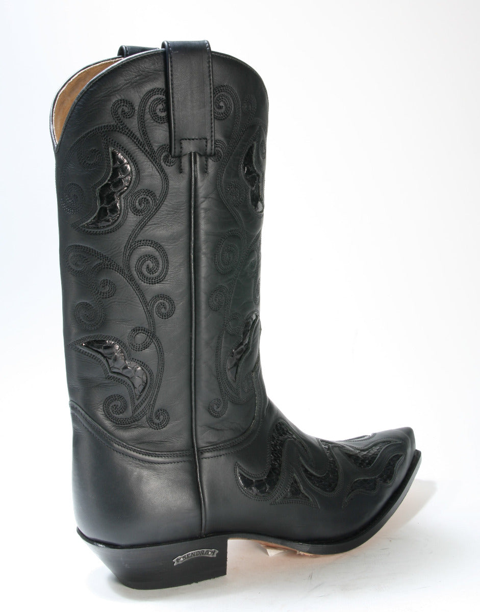 7490 Sendra Cowboy Boots Negro Python Negro