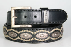 7606 Sendra Ledergürtel Negro mit Conchos