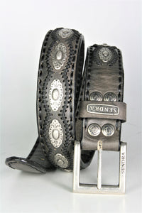 7606 Sendra Leather Belt Anthracite