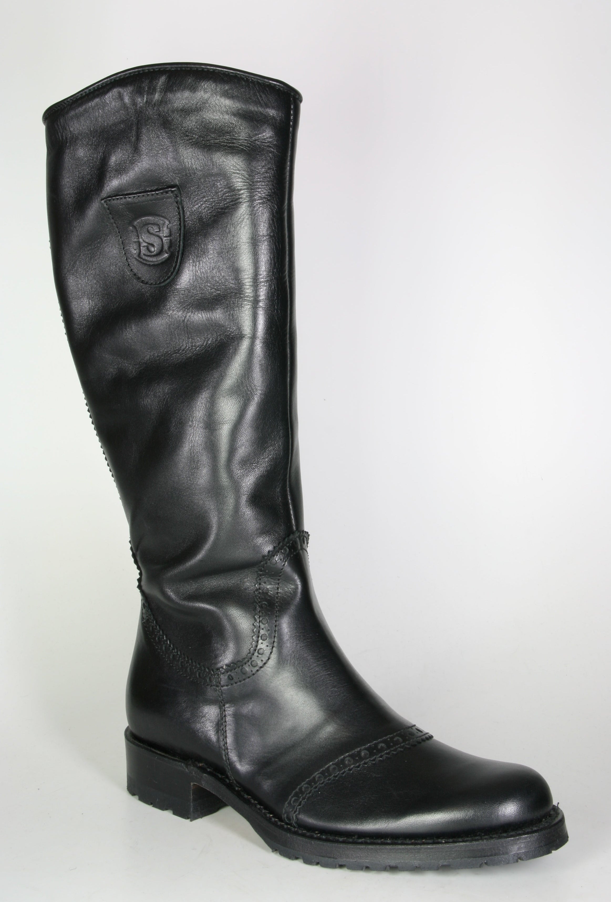 7667 Sendra Shaft Boots Budapest Pattern Black