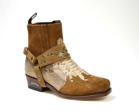 7811 Sendra Bikerboots Daino Python Camel