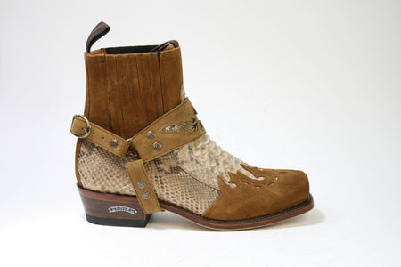 7811 Sendra Bikerboots Daino Python Camel