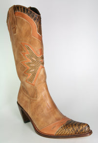 8241 Cowboystiefel Sancho Braun Python Imitation