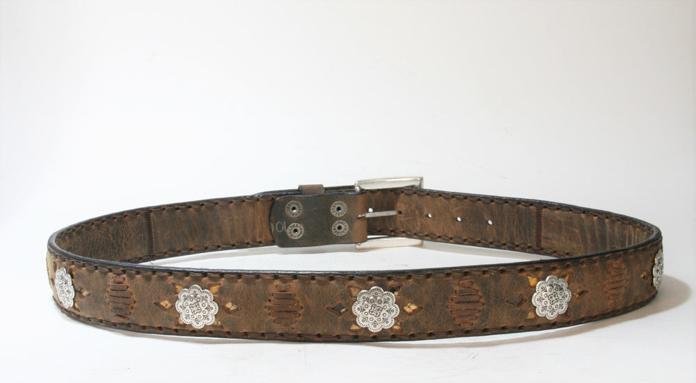 8277 Sendra leather belt Mad Dog Tang with conchos
