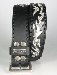 8323 Sendra Belt Negro Python Natural