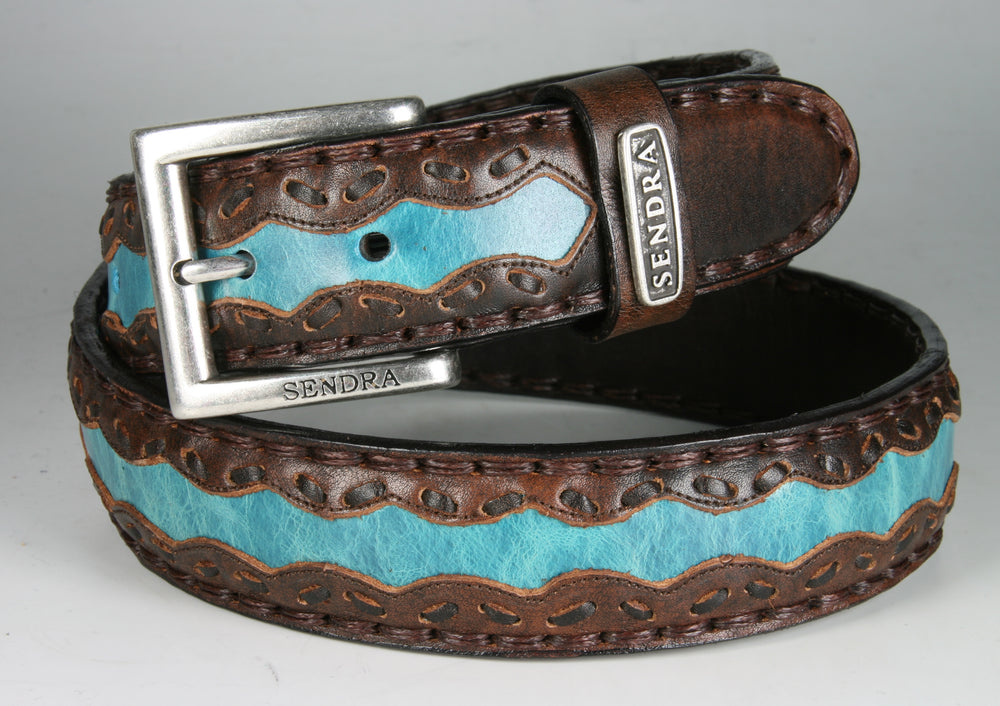 8347 Sendra Gürtel Britnes Flo. Marron Turquesa