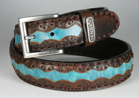 8347 Sendra Gürtel Britnes Flo. Marron Turquesa