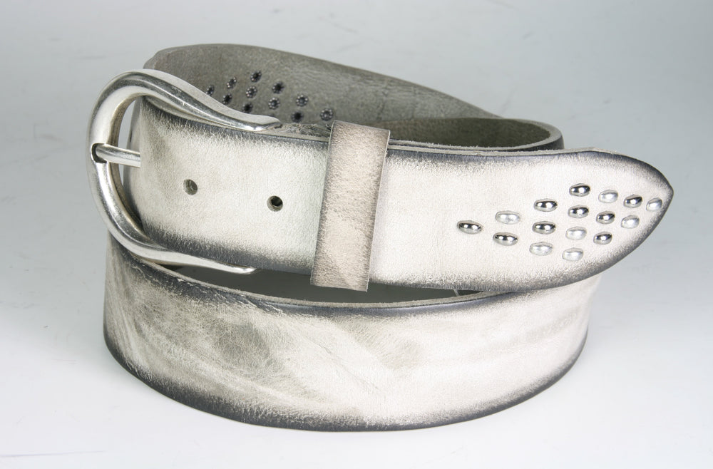 8475 Leather belt MGM Stropicciato Gray