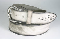 8475 Leather belt MGM Stropicciato Gray