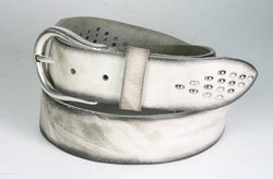 8475 Leather belt MGM Stropicciato Gray