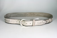 8475 Leather belt MGM Stropicciato Gray