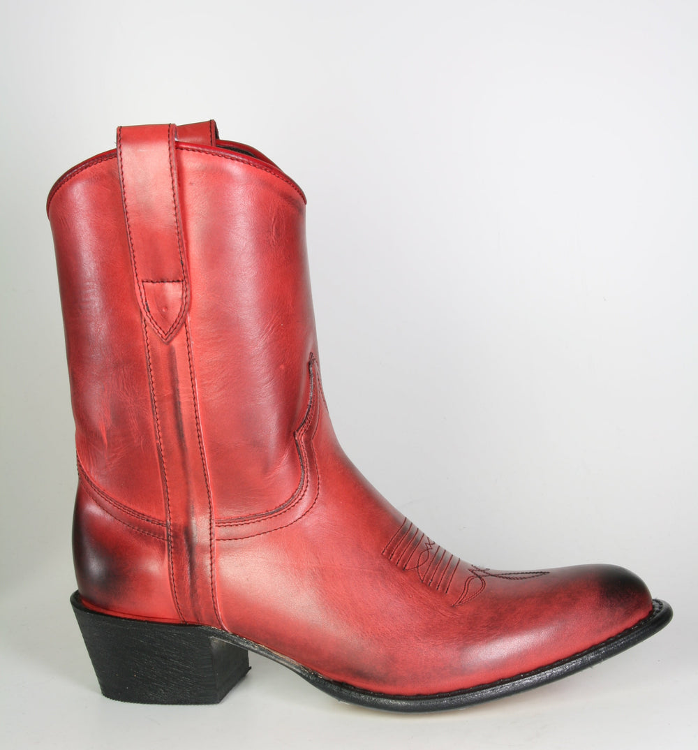8481 Sendra Cowboystiefel Kurzschaft Rot