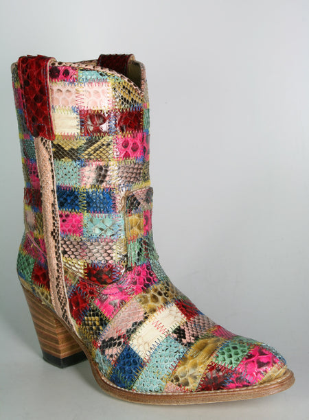 8507 Sendra Cowboystiefel Python Patchwork Color hoch