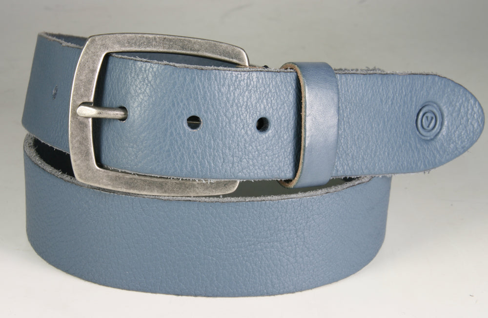 850 Ledergürtel Vittozzi blau