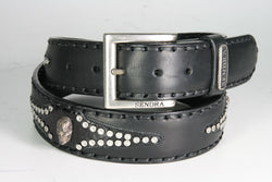 8580 Sendra Gürtel schwarz Totenkopf
