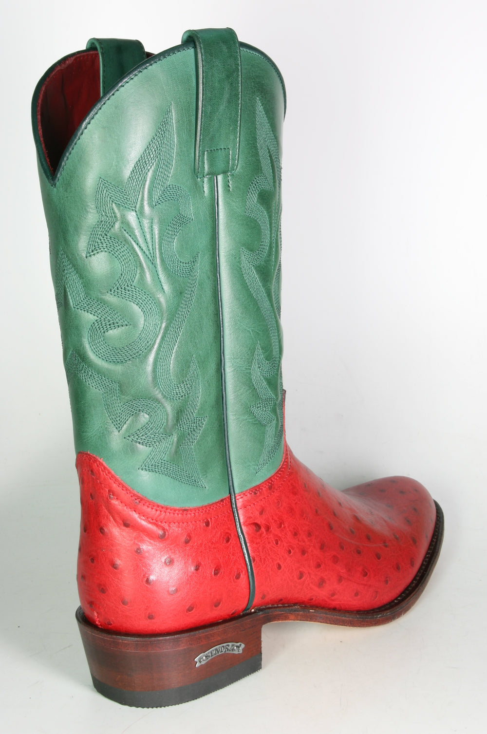 8589 Sendra Cowboystiefel LAZO Avestruz Imi. Rojo Verde