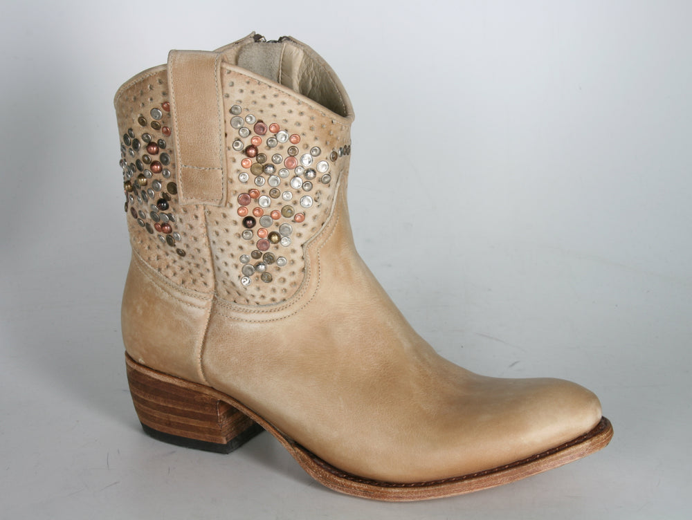 8602 Sendra Ankle boots Olimpia Milk Cuoio Nieten