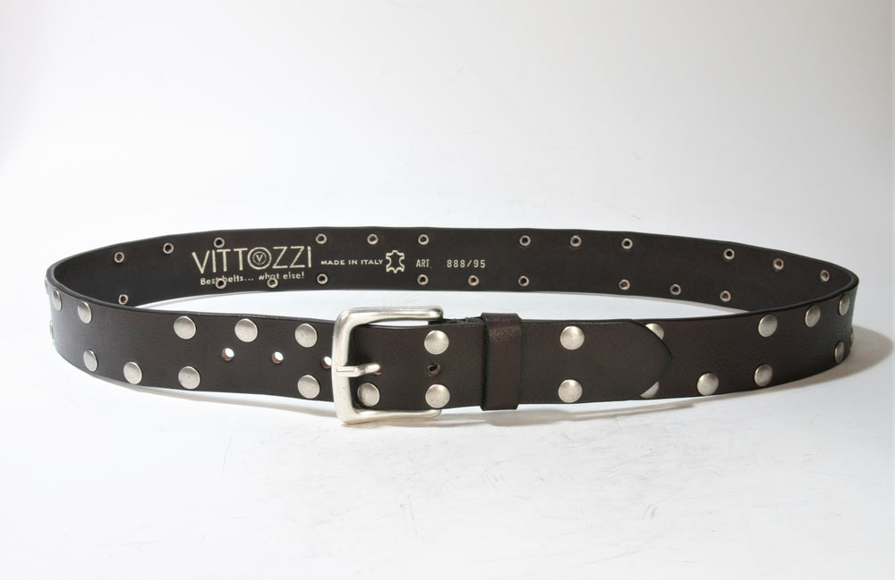 888 Gürtel Vittozzi Jesi braun mit Nieten