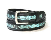 9024 Belt Negro Python Turquesa