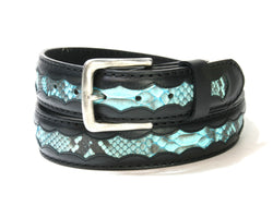 9024 Gürtel Negro Python Turquesa
