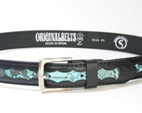 9024 Belt Negro Python Turquesa