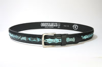 9024 Belt Negro Python Turquesa