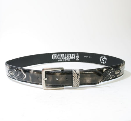9084 Gürtel Original Belts Negro Python Natural